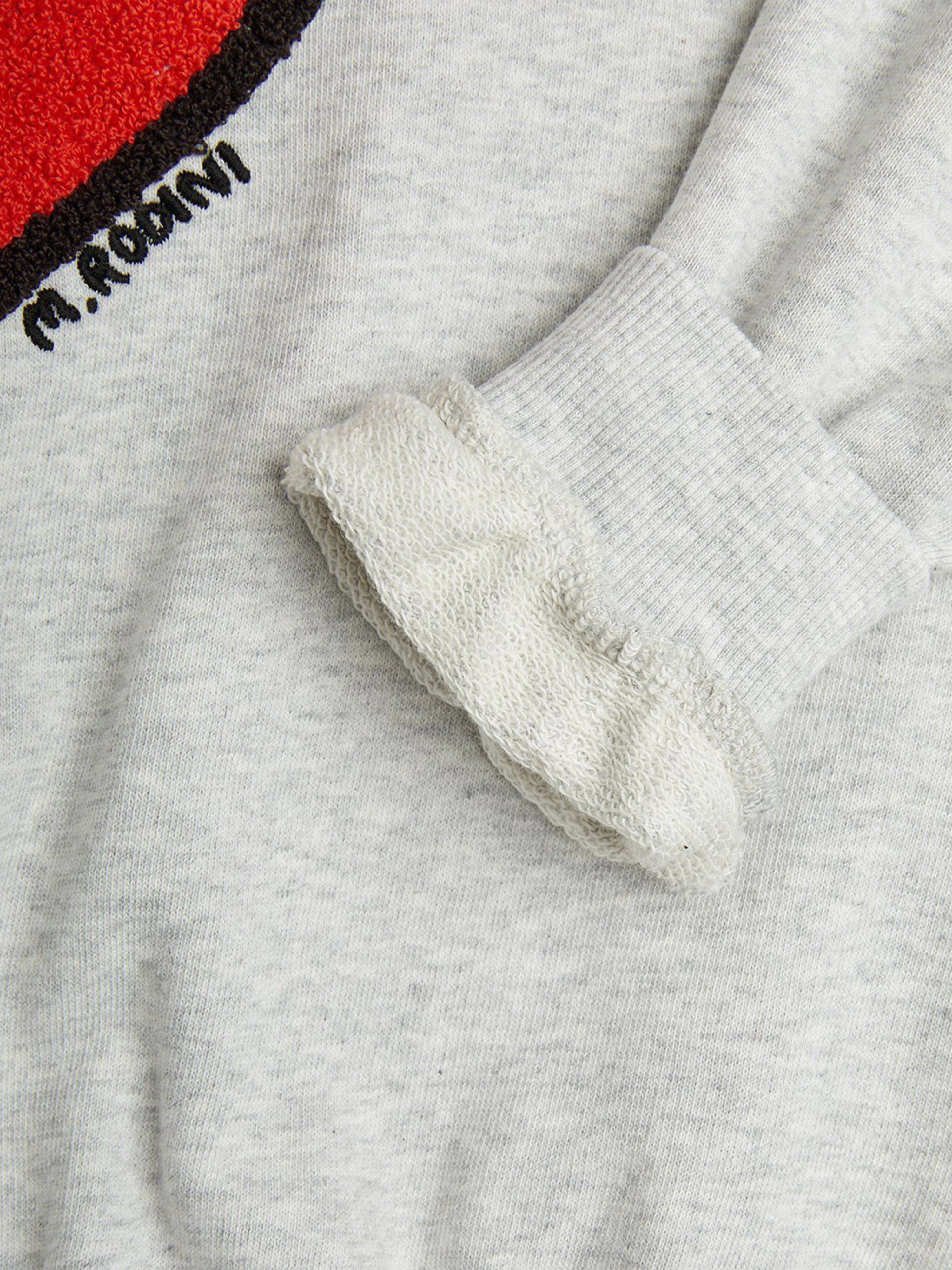 Girls Arrowed Heart Chenille Sweatshirt in Grey