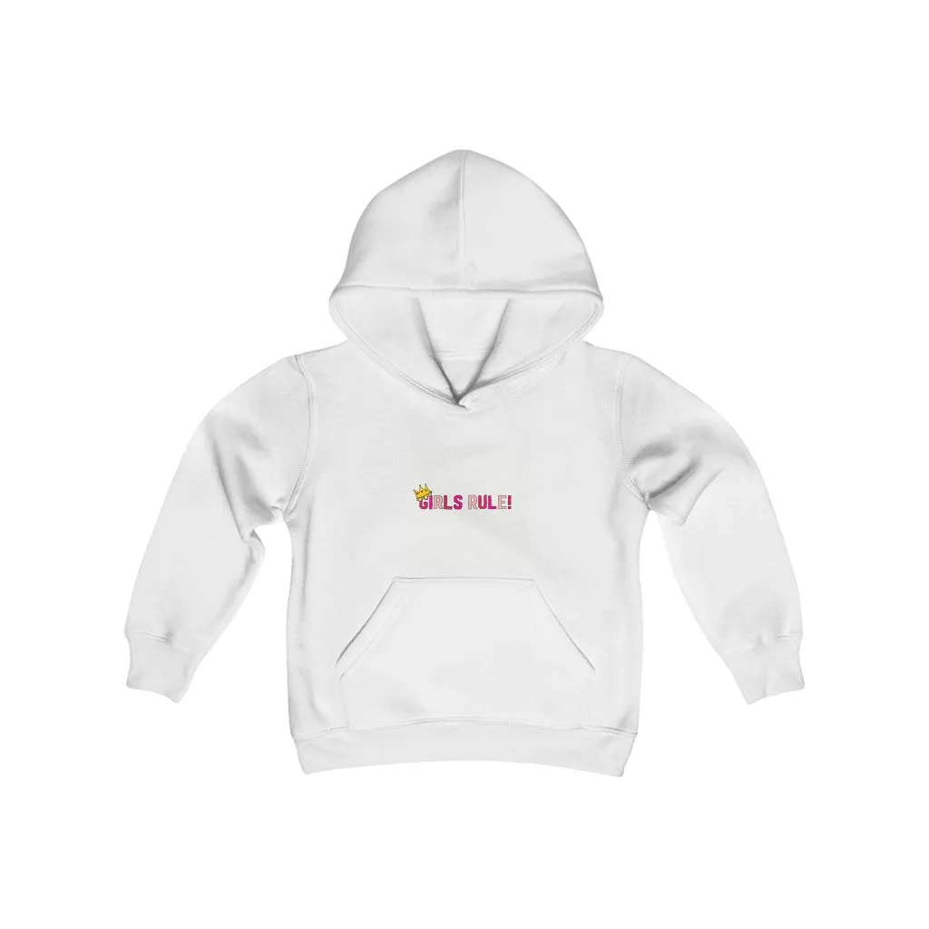 Girls Rule!  youth heavy blend hooded sweatshirt