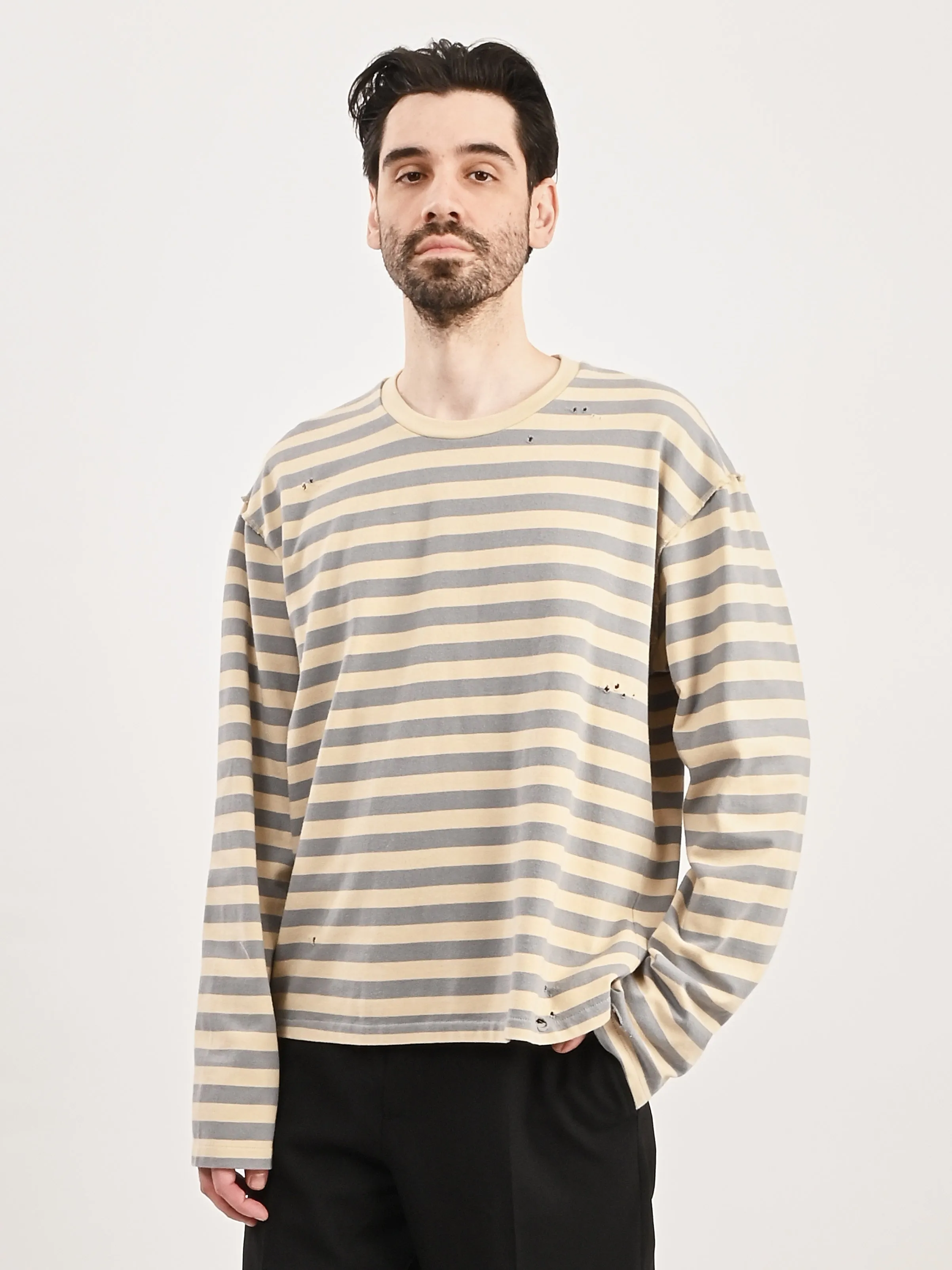 Greige Wide Stripe Sweater