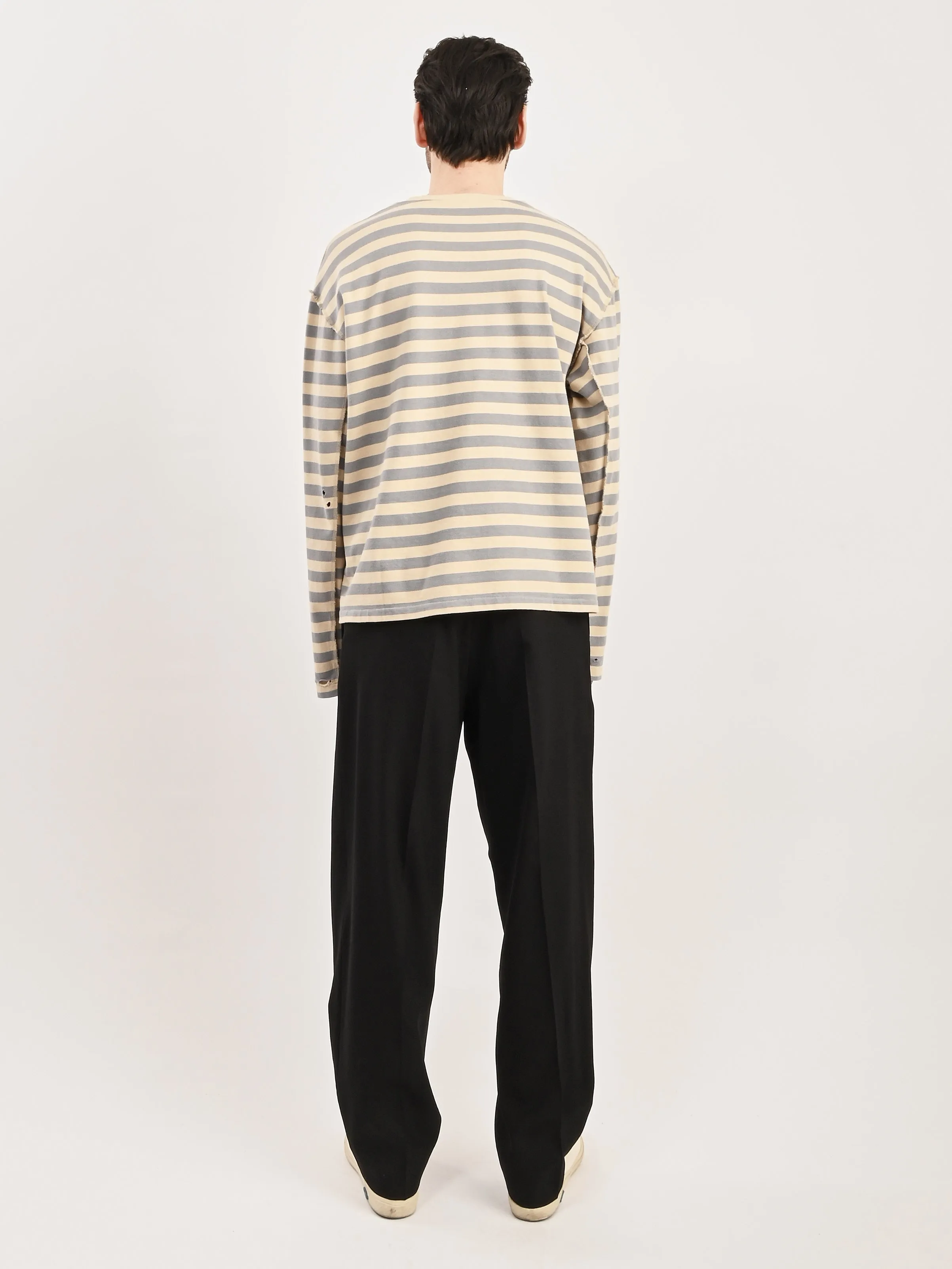 Greige Wide Stripe Sweater