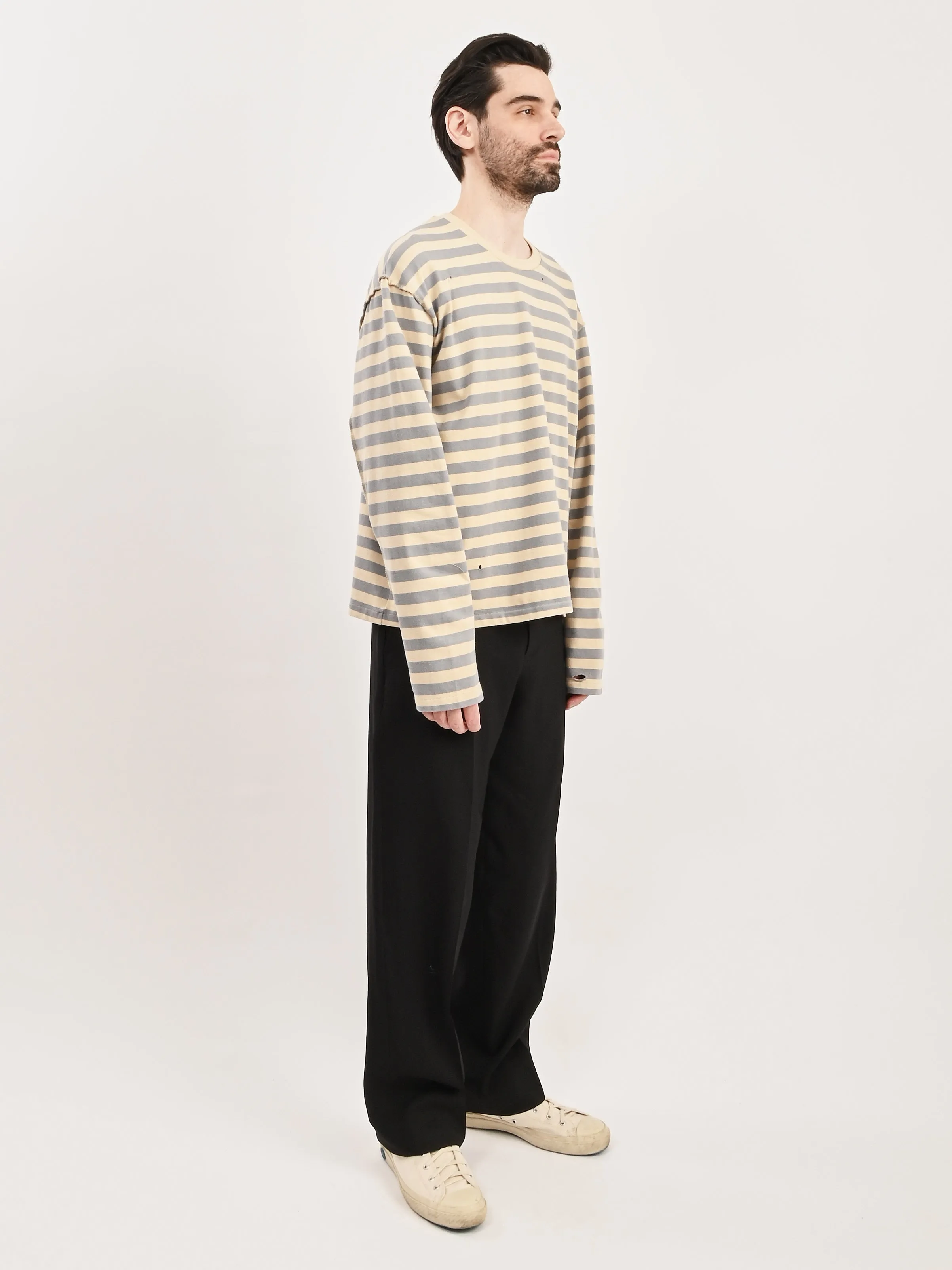 Greige Wide Stripe Sweater
