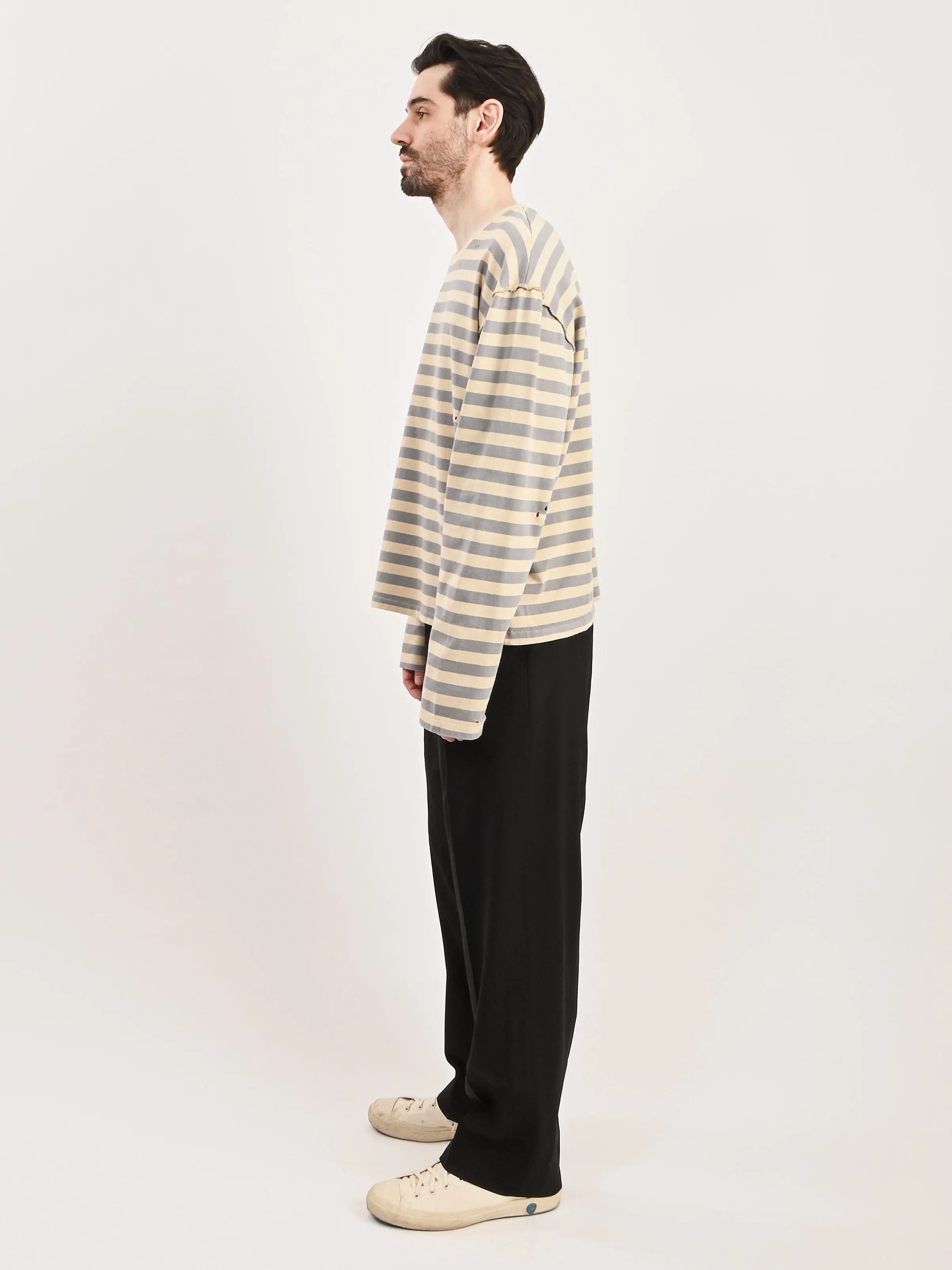 Greige Wide Stripe Sweater