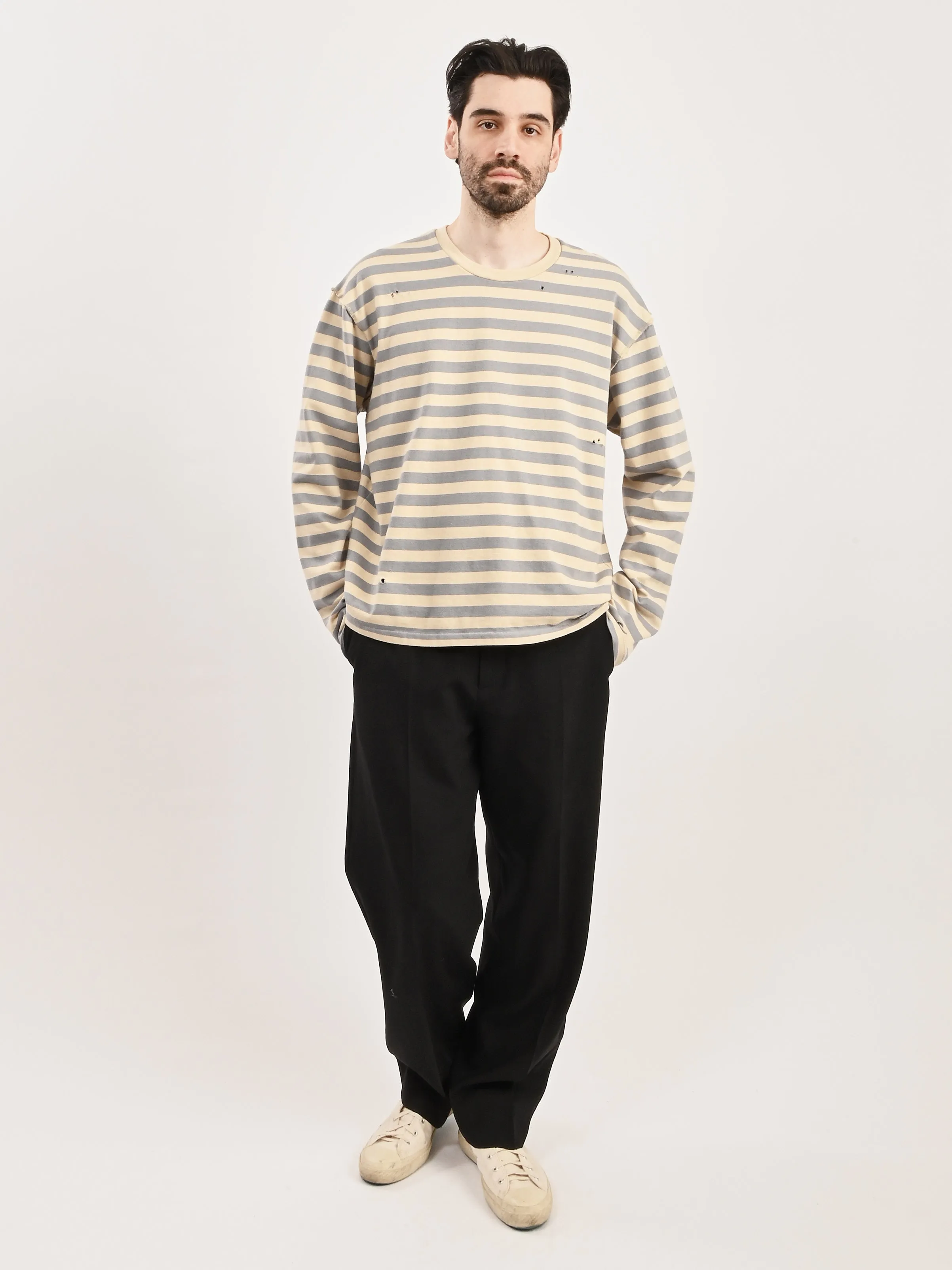 Greige Wide Stripe Sweater