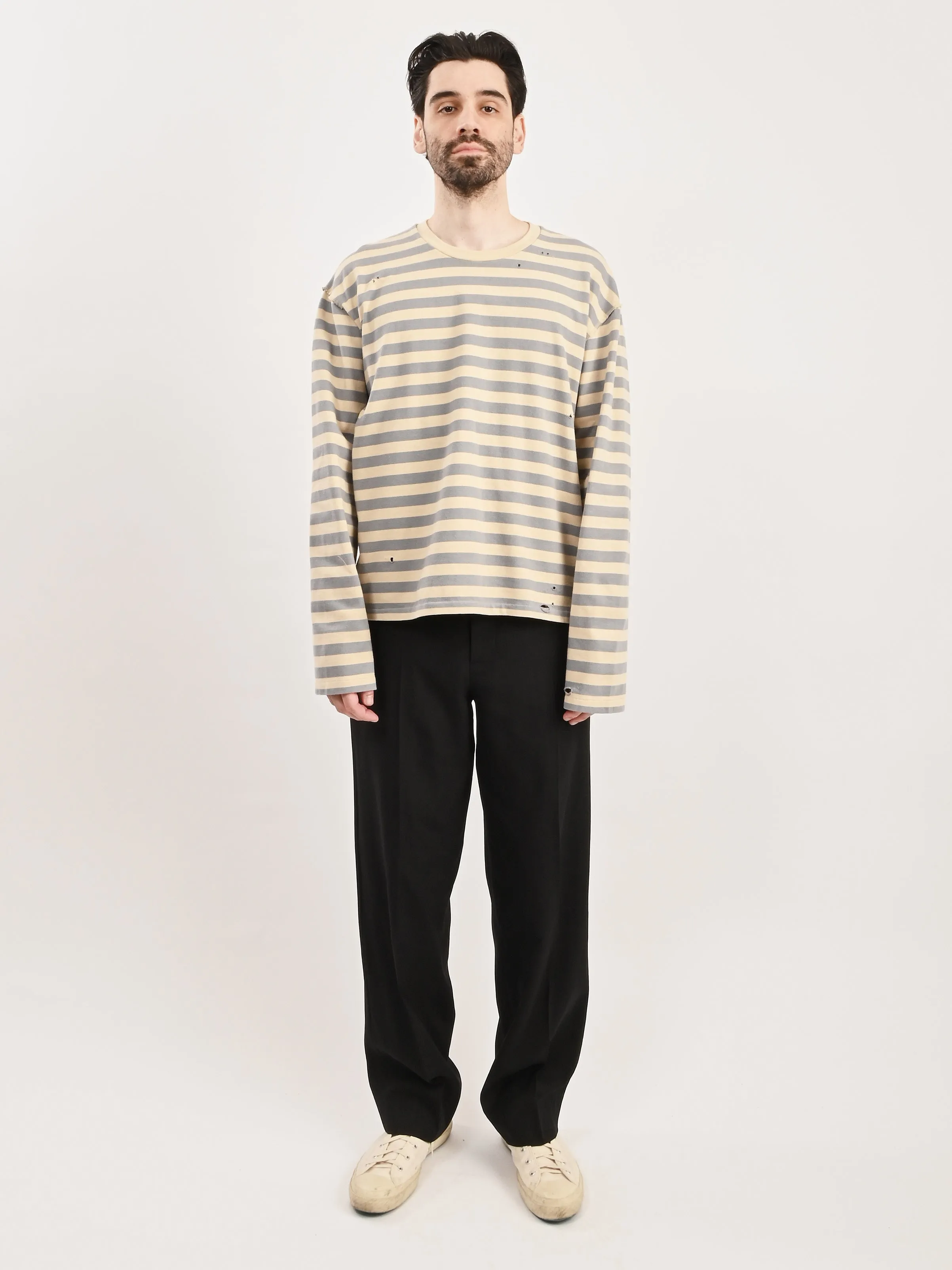 Greige Wide Stripe Sweater