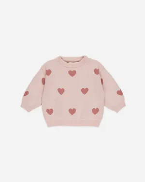 Heart Knit Sweater || Bubblegum