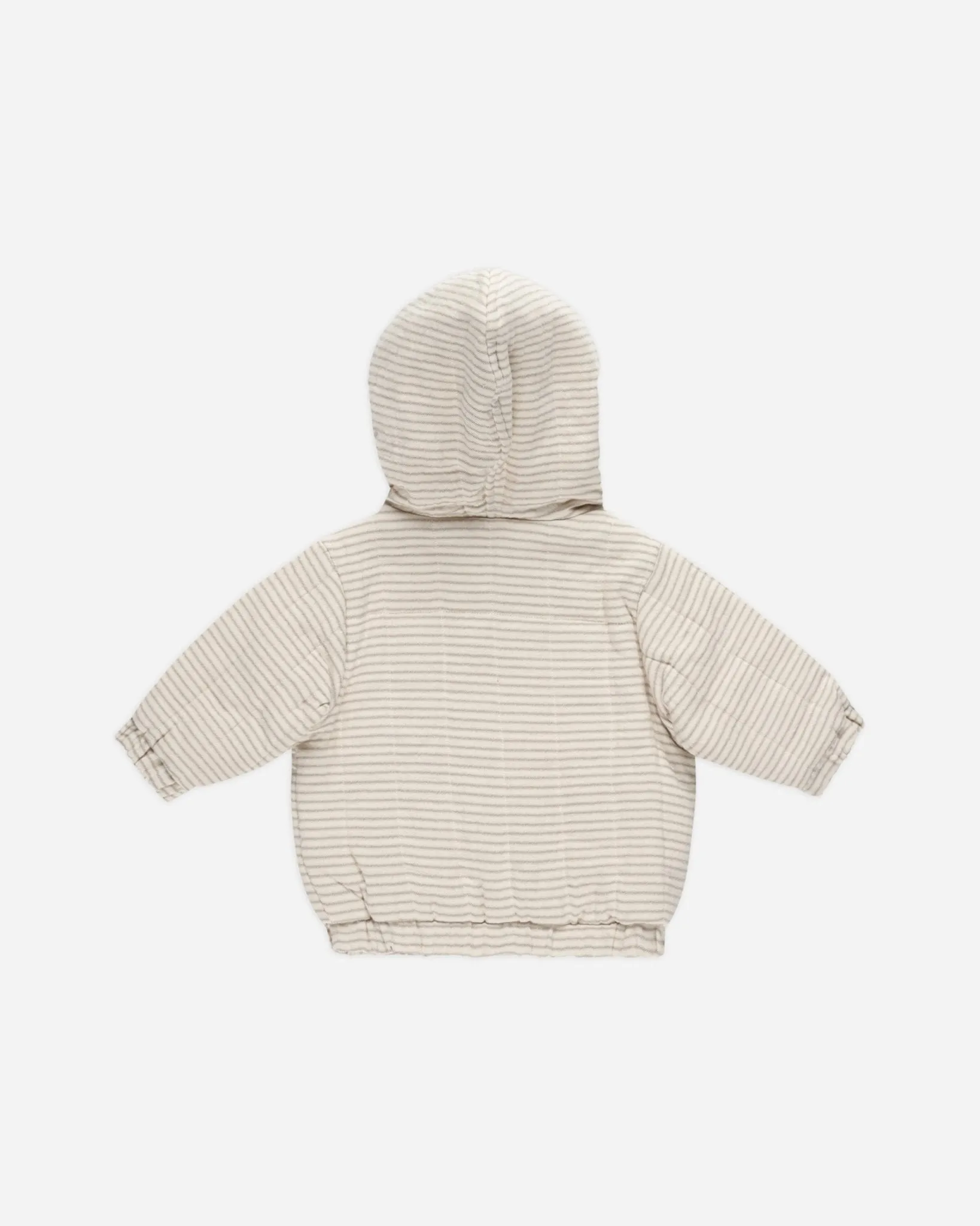 Hooded Woven Jacket || Basil Stripe