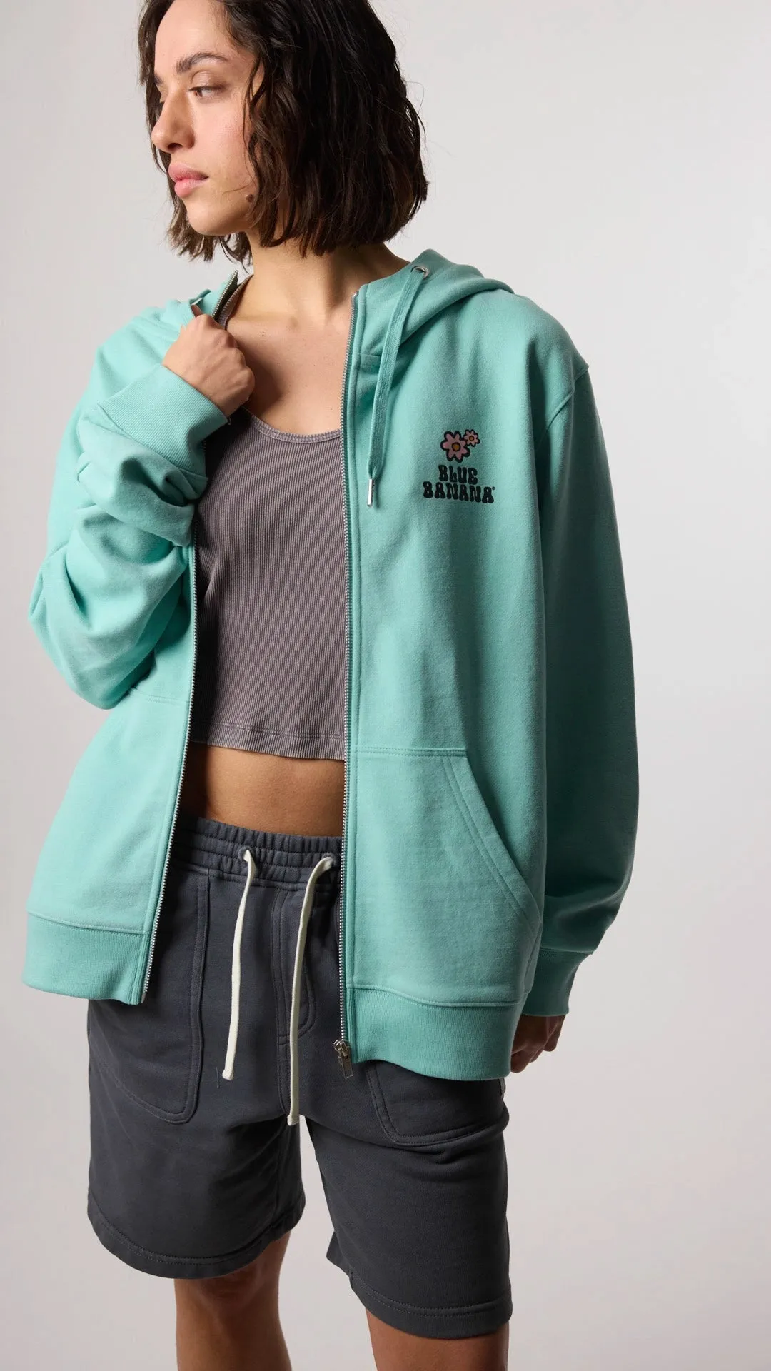 HOODIE FULL ZIP HARDY ACQUA