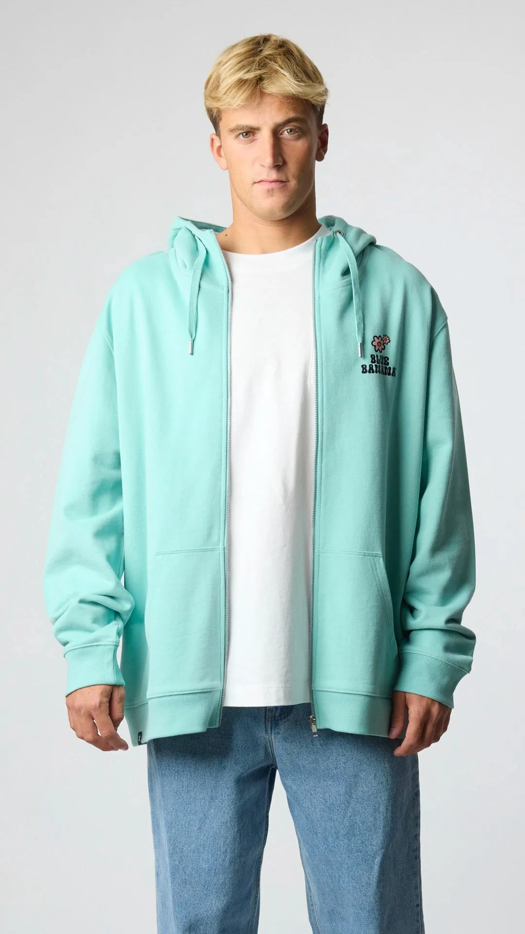 HOODIE FULL ZIP HARDY ACQUA