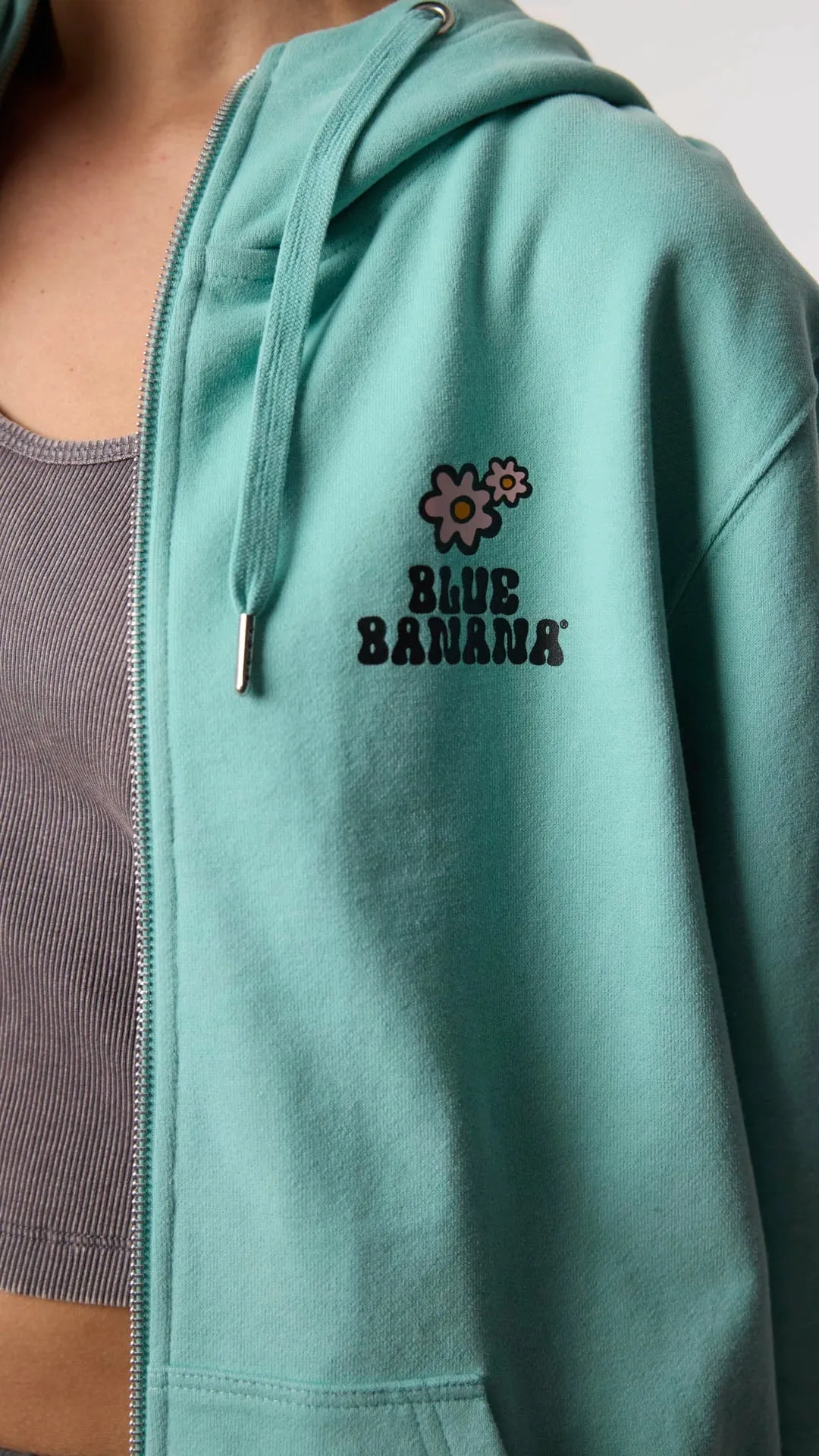 HOODIE FULL ZIP HARDY ACQUA