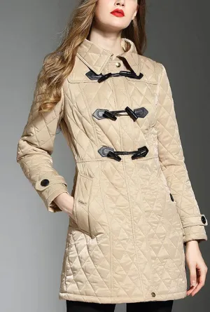 Horn Buckle Loose Quilted Puffer Jacket