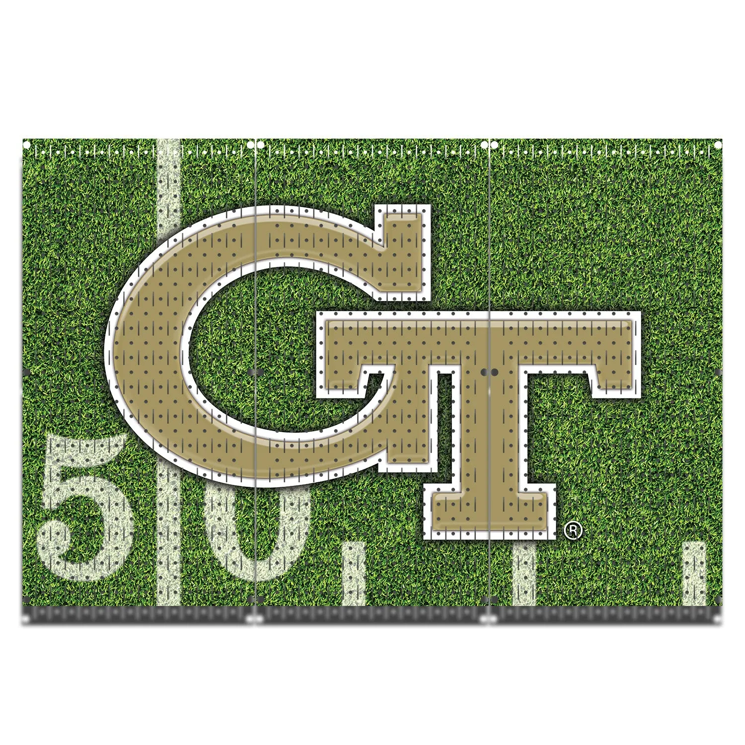 HWC13064 - Georgia Tech Yellow Jackets Football (3 Panels) | 48" x 32" (tall) | Printed Pegboards | Collegiate