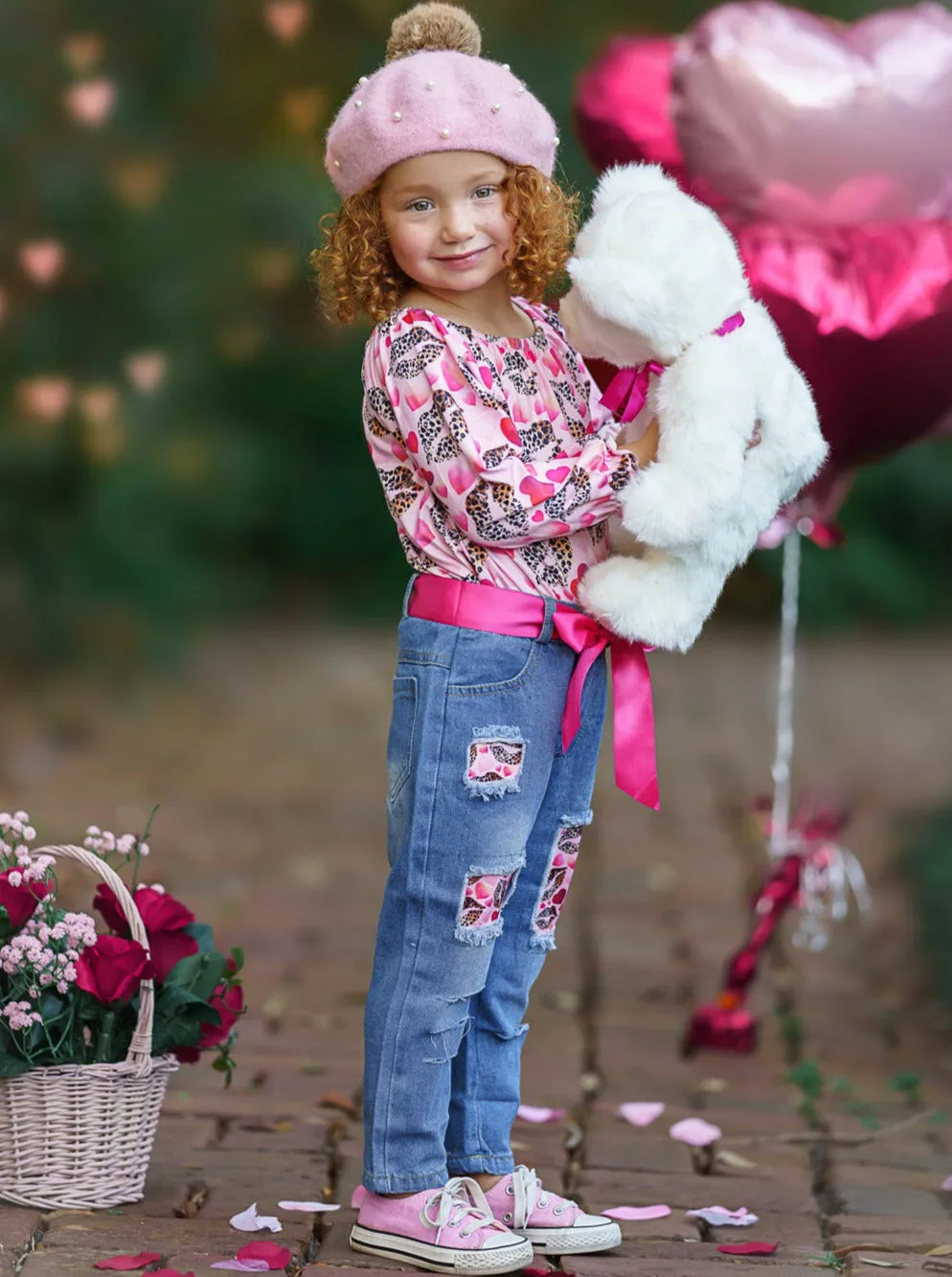 I Heart You Patched Denim Set