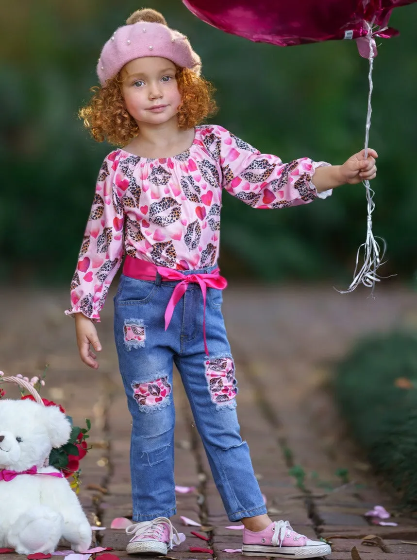 I Heart You Patched Denim Set