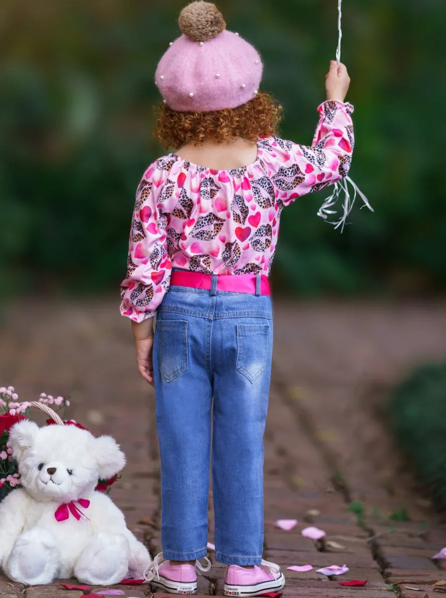 I Heart You Patched Denim Set