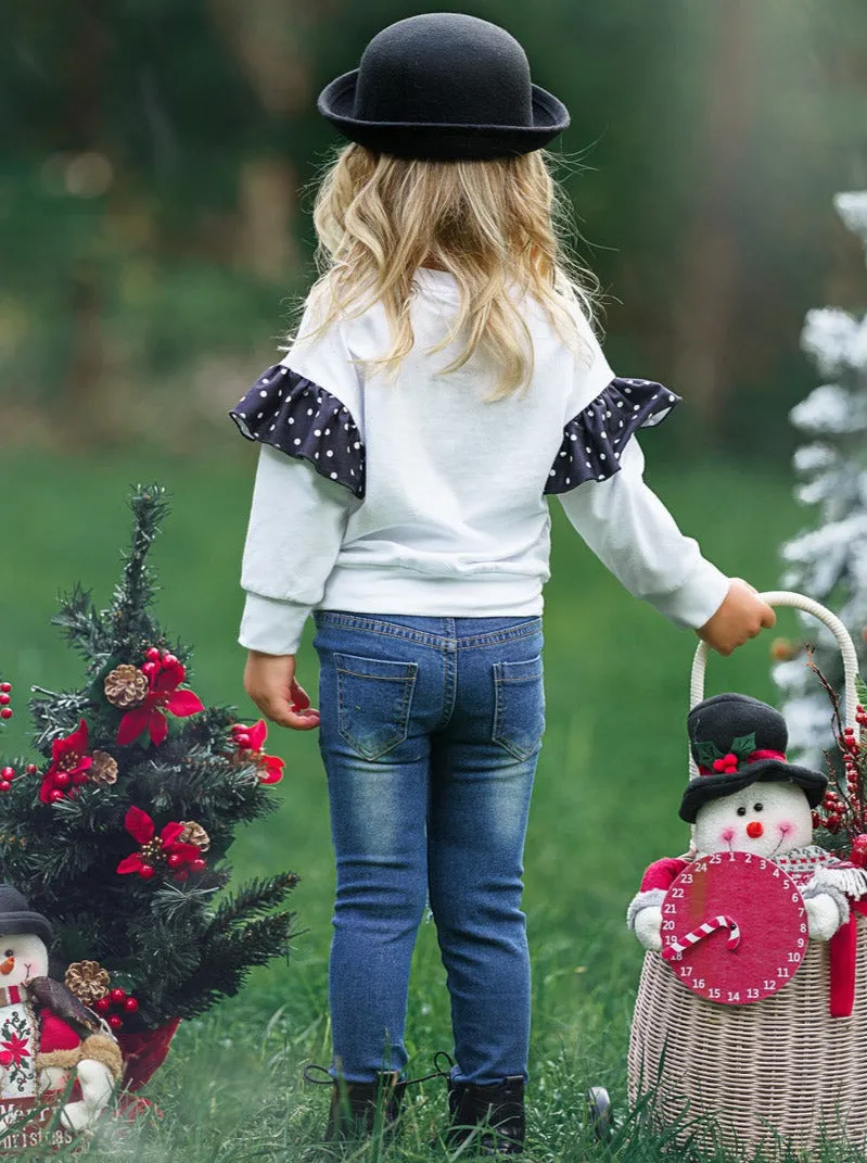 I'm Snow Happy Patched Jean Set