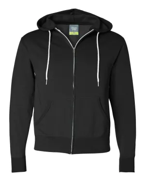Independent Trading Co. - Unisex Lightweight Full Zip Hoodie Black