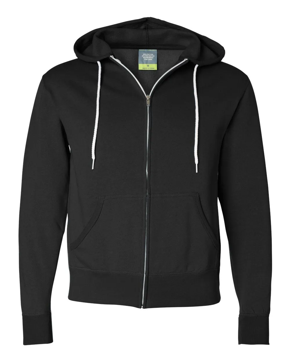 Independent Trading Co. - Unisex Lightweight Full Zip Hoodie Black