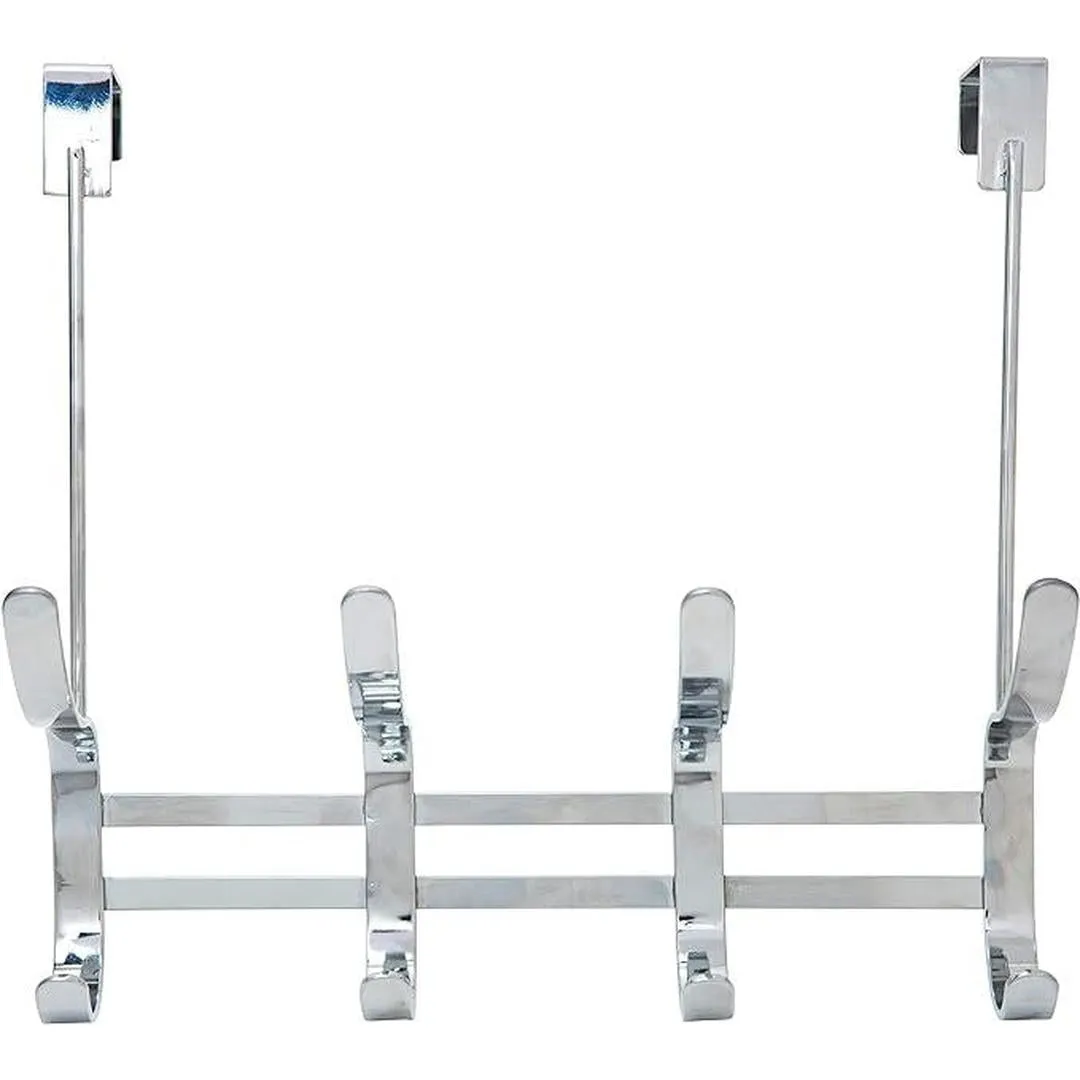 Kennedy International Door Hooks Chrome - Chrome Over-the-Door Four-Hook Organizer