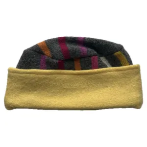Kids Hat Grey & Multicolor Stripes with Yellow Band 150