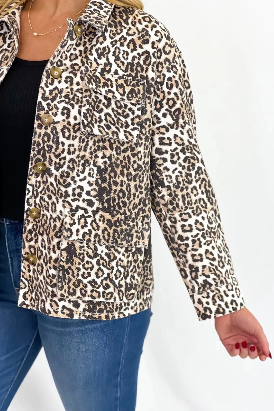 Leopard Double Front Pocket Jacket *Final Sale*