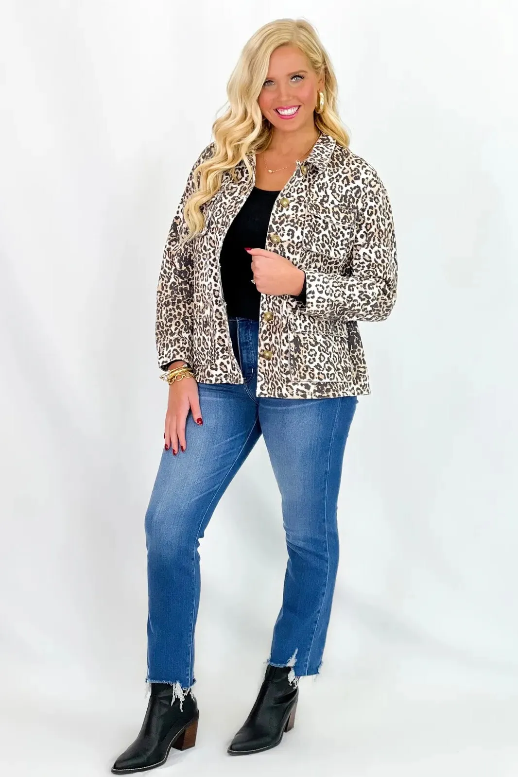 Leopard Double Front Pocket Jacket *Final Sale*