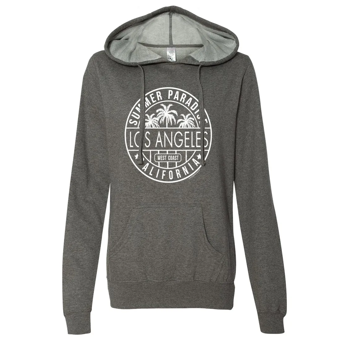 Los Angeles California West Coast Ladies Lightweight Fitted Hoodie