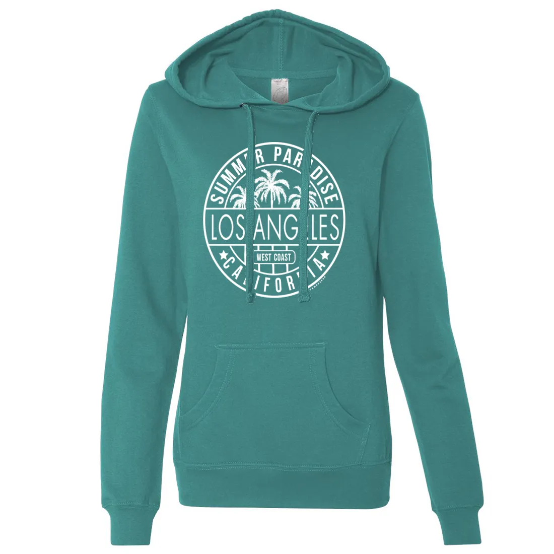 Los Angeles California West Coast Ladies Lightweight Fitted Hoodie