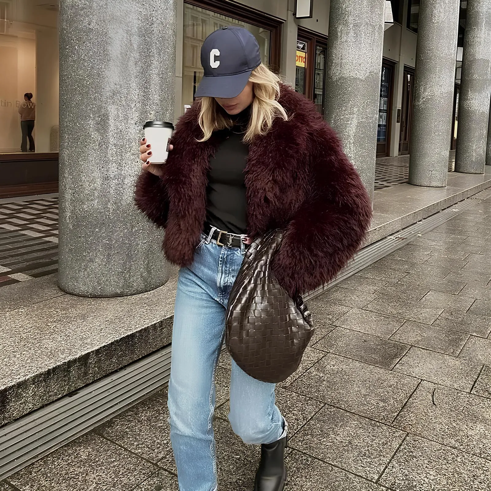 Luxury Burgundy Faux Fur Coat – The Ultimate Winter Statement Piece