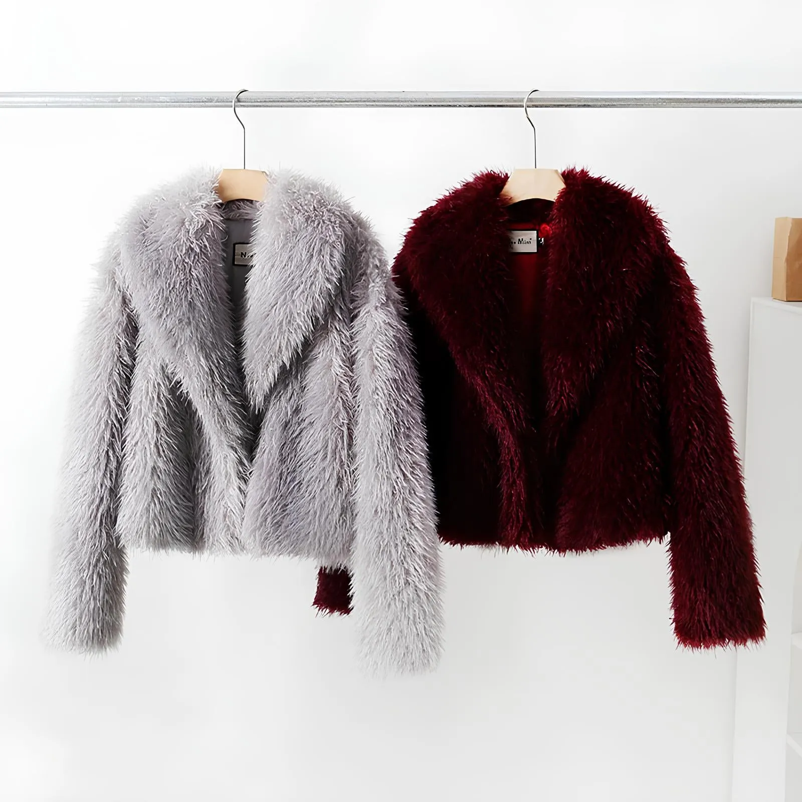 Luxury Burgundy Faux Fur Coat – The Ultimate Winter Statement Piece