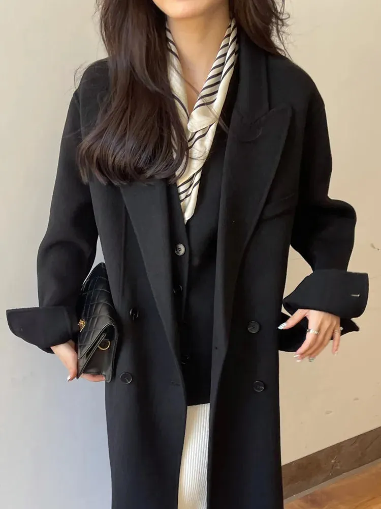 Luxury Wool Cashmere Double-Sided Overcoat