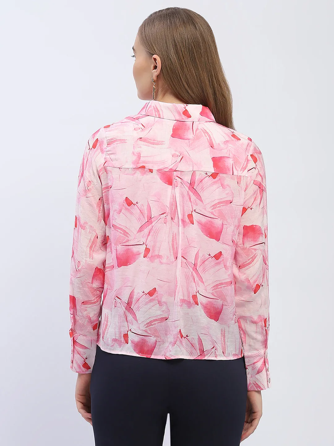 Madame Abstract Print Pink Regular Shirt