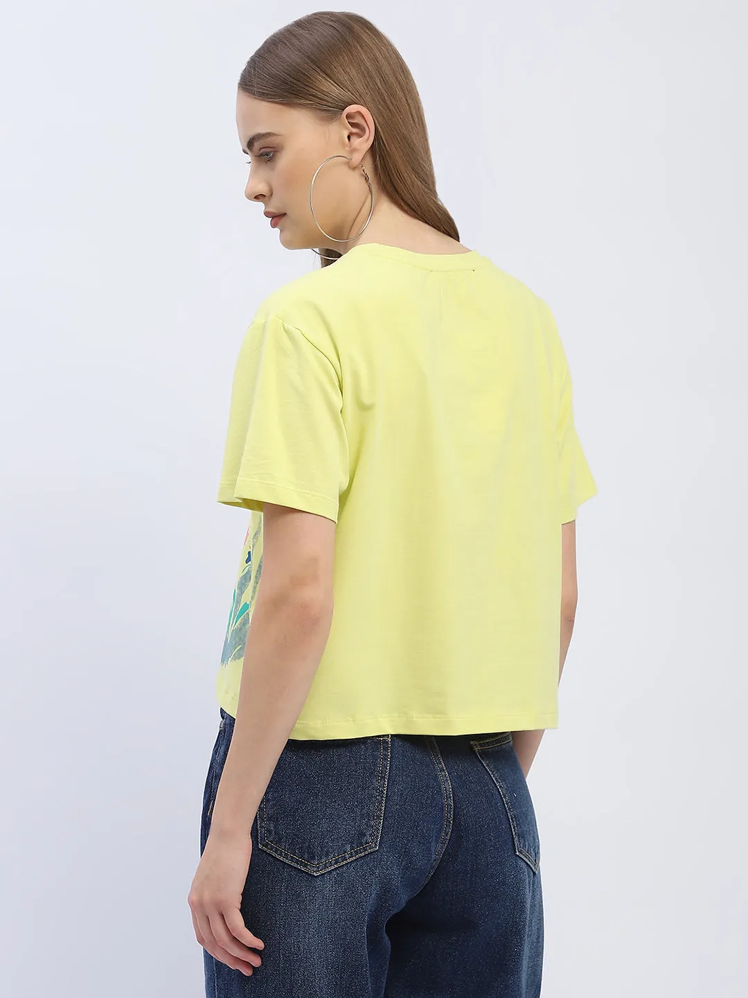 Madame Graphic Print Neon Green Regular T-Shirt