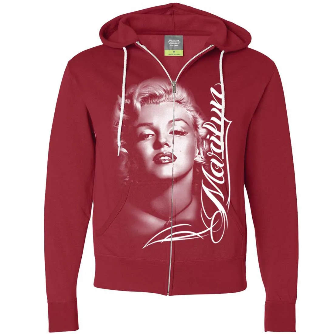 Marilyn Monroe Portrait Signature Zip-Up Hoodie