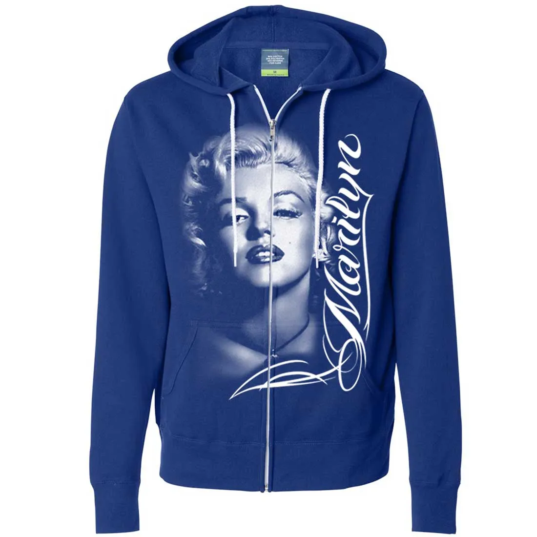 Marilyn Monroe Portrait Signature Zip-Up Hoodie