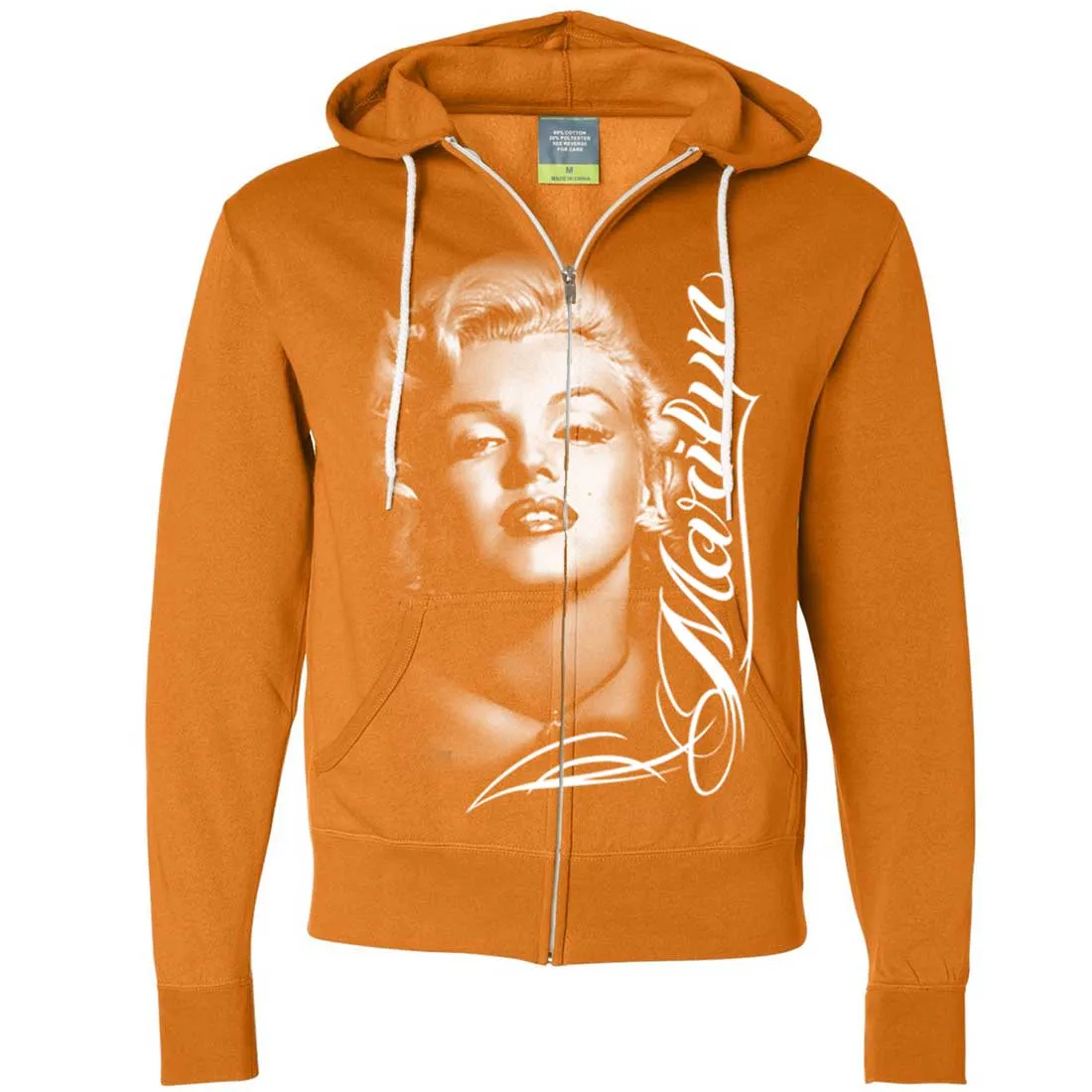 Marilyn Monroe Portrait Signature Zip-Up Hoodie