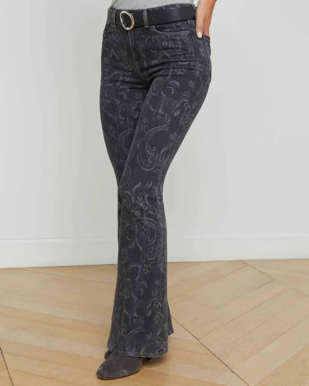 MARTY HIGH RISE FLARE IN GREY MEDITERRANEAN