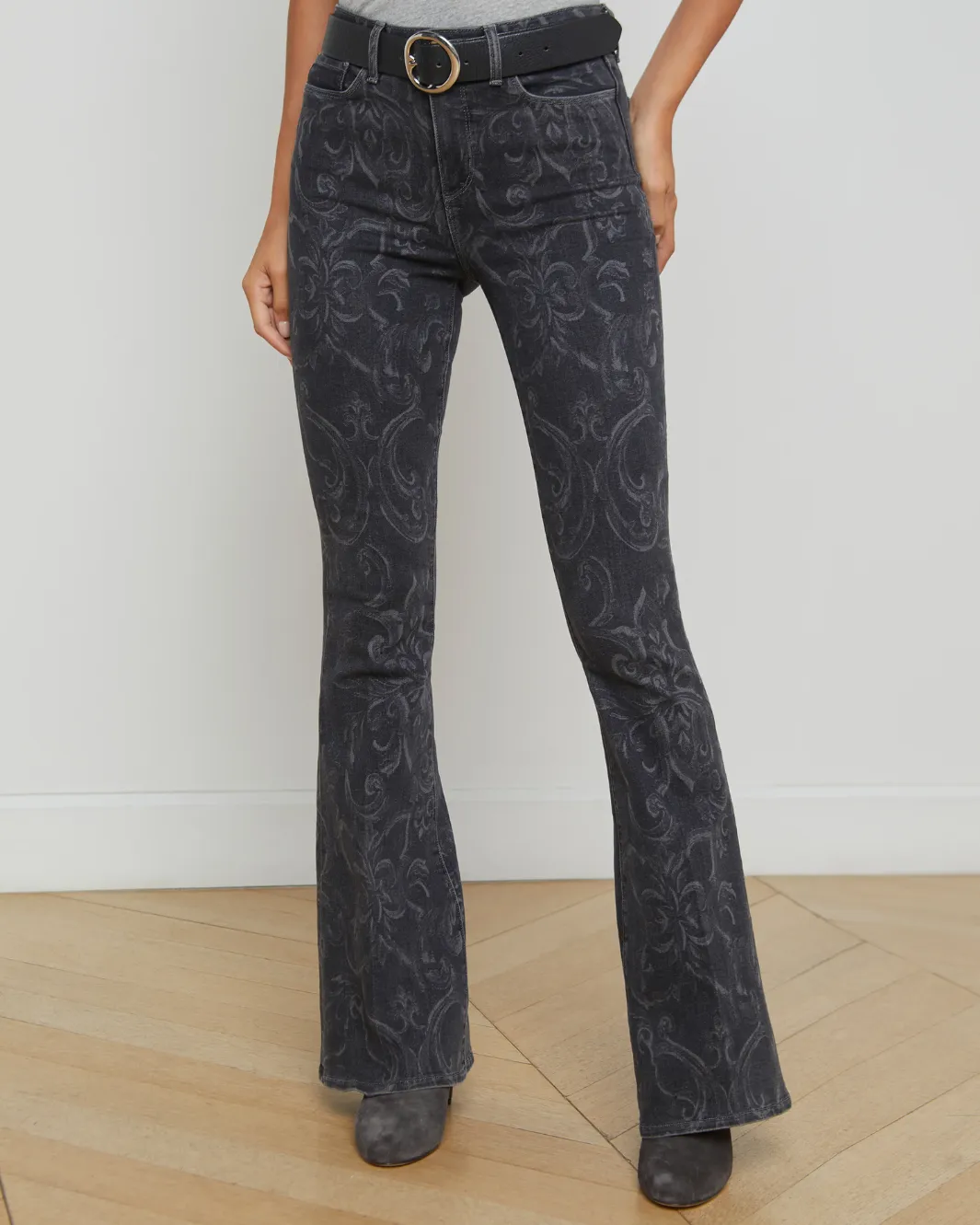 MARTY HIGH RISE FLARE IN GREY MEDITERRANEAN