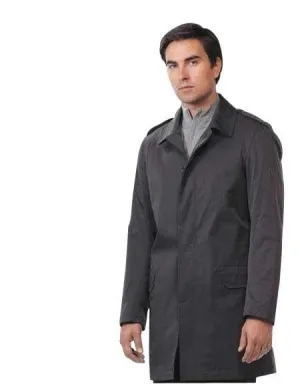 Men Dress Coat Raincoat - Trench Coat Black