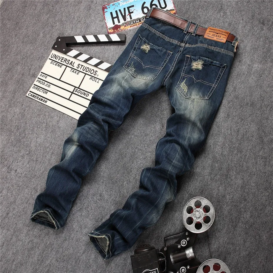Men's Designer Ripped Patched Jeans