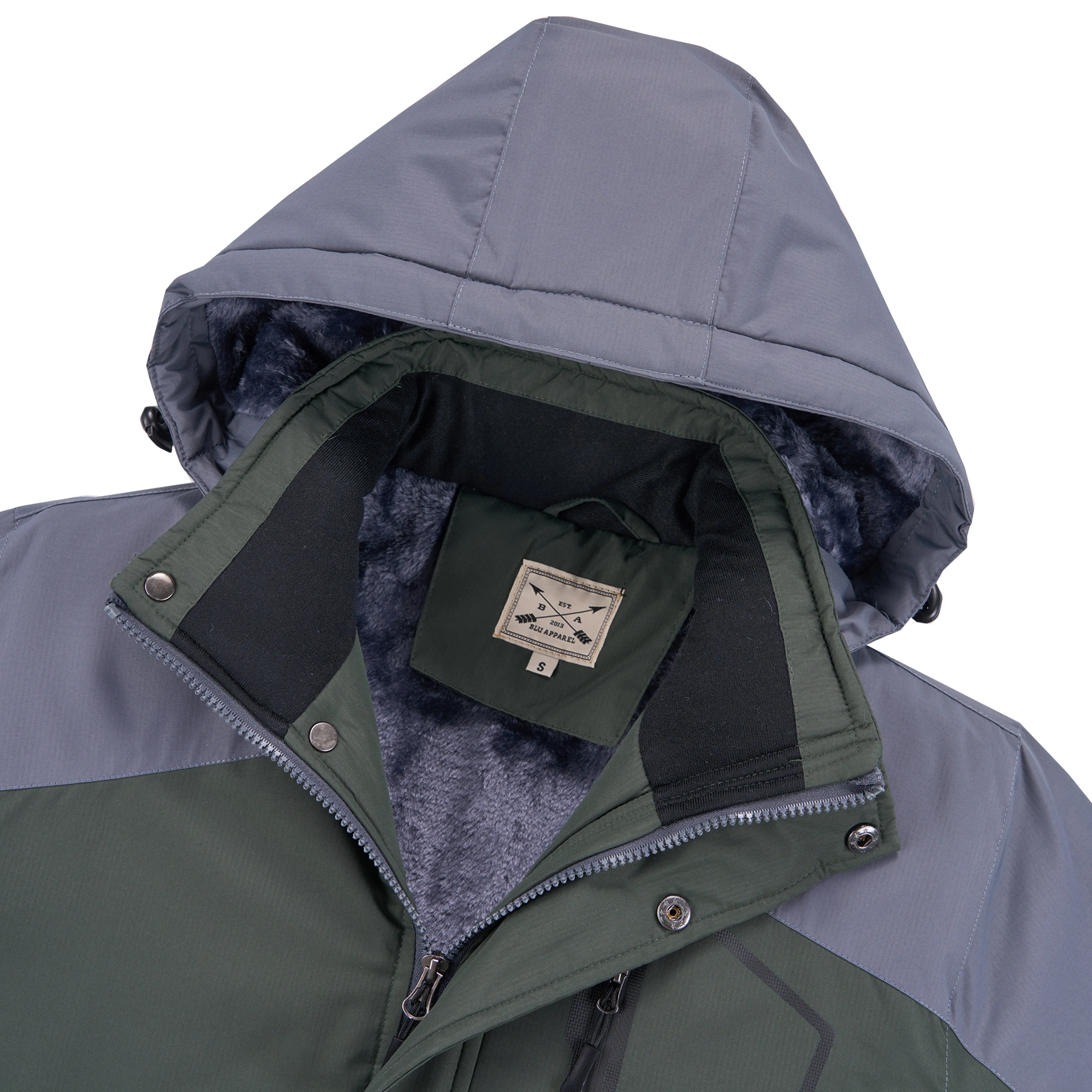 Men’s Fleece Lined Winter Coat - Army Green