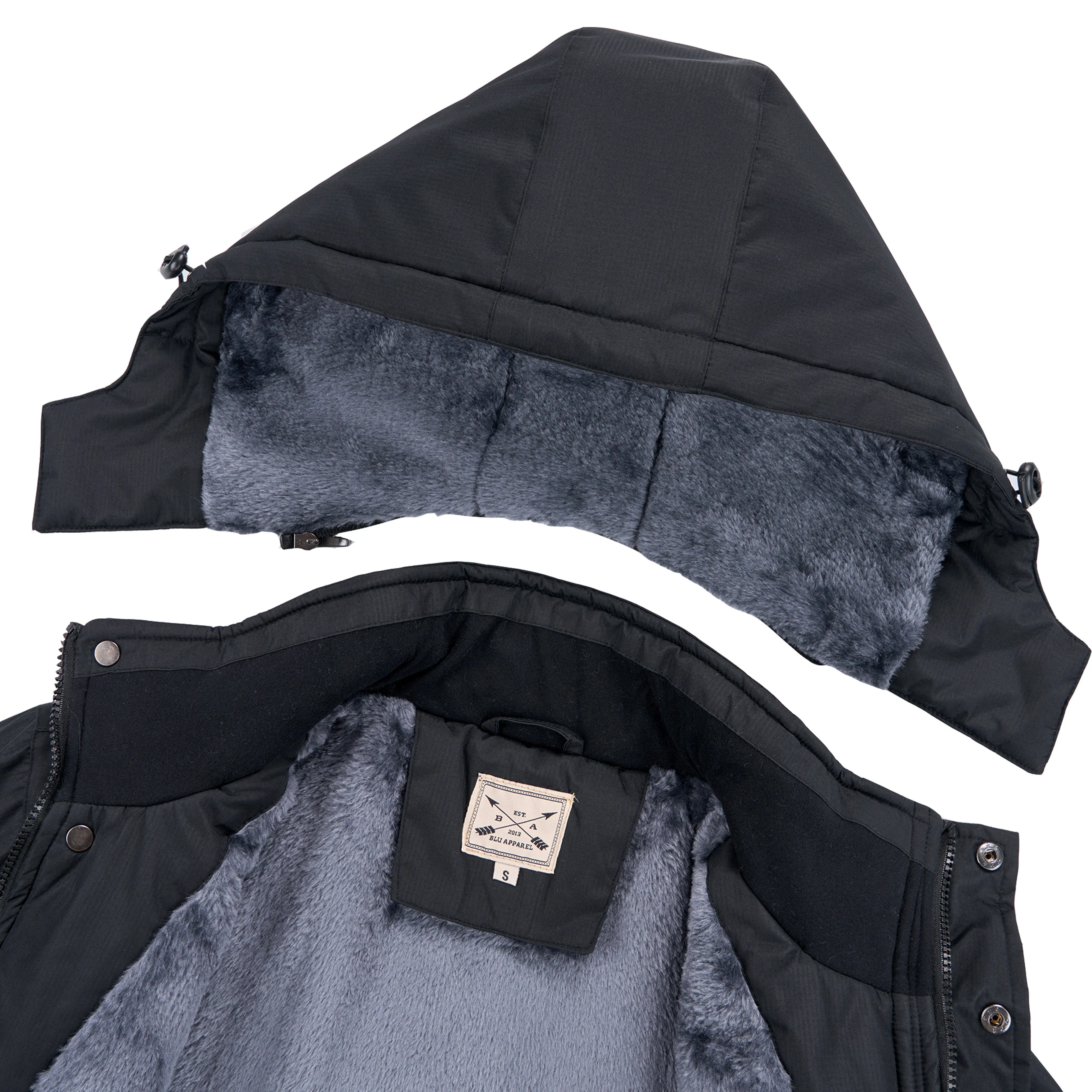 Men’s Fleece Lined Winter Coat - Black