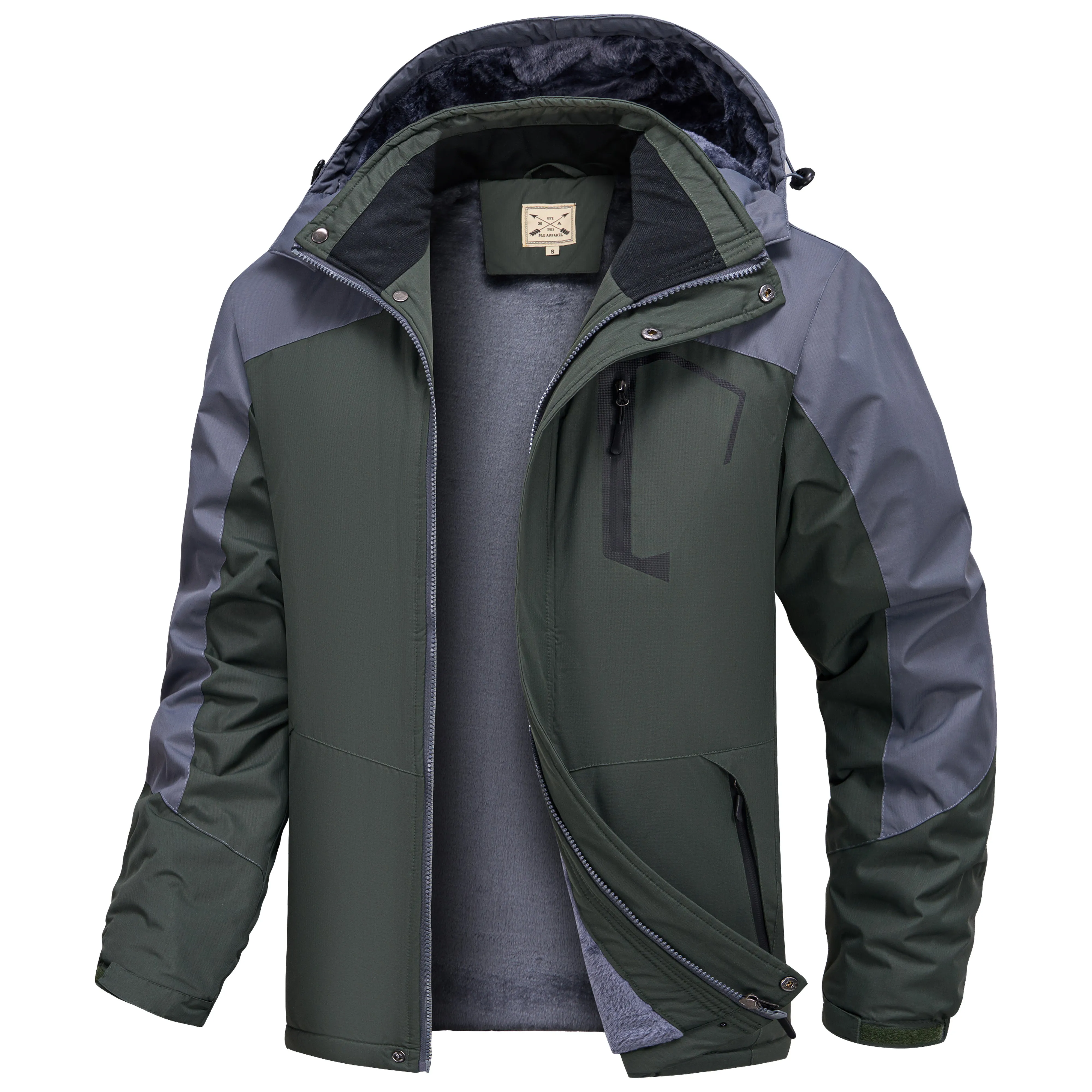Men’s Fleece Lined Winter Coat - Black