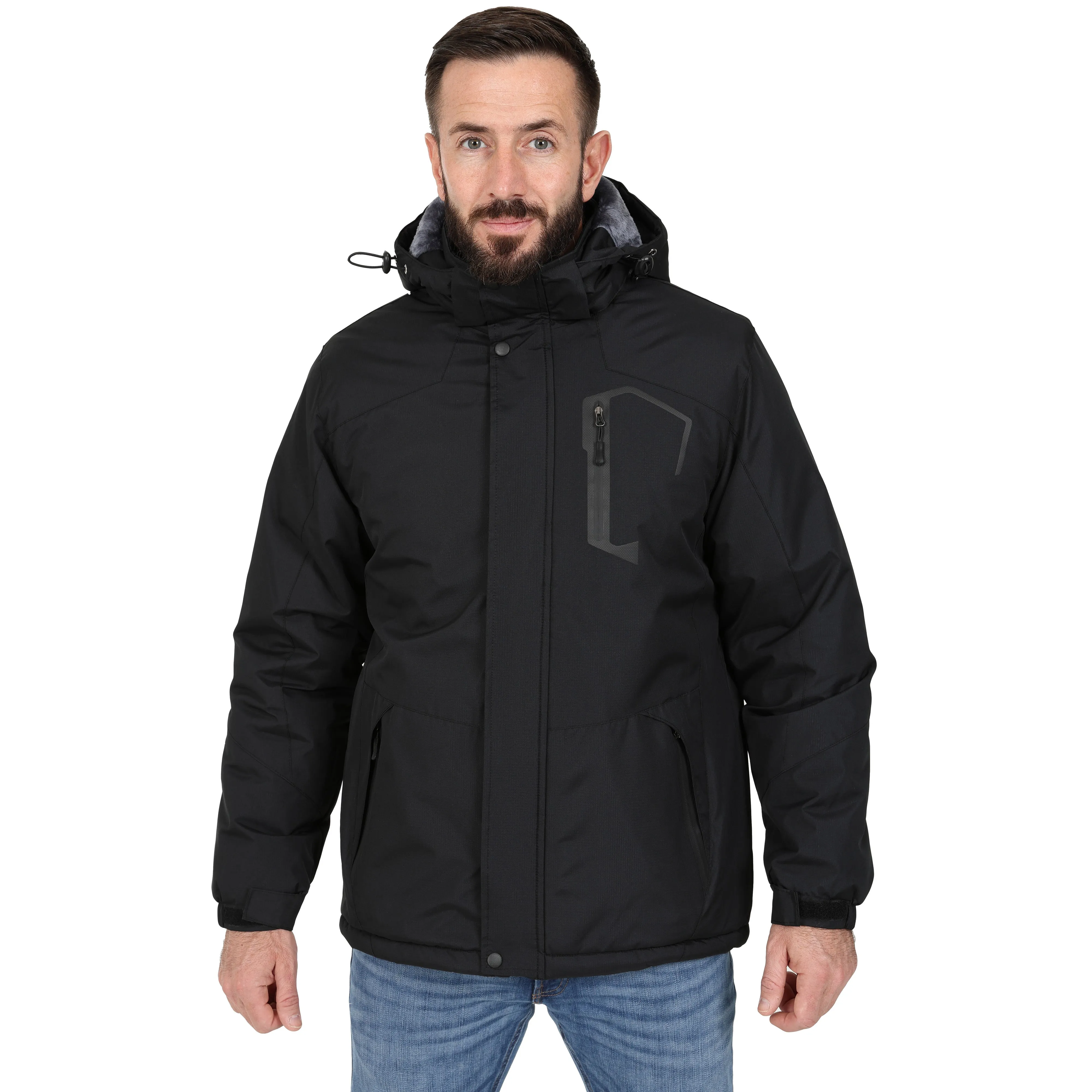 Men’s Fleece Lined Winter Coat - Black