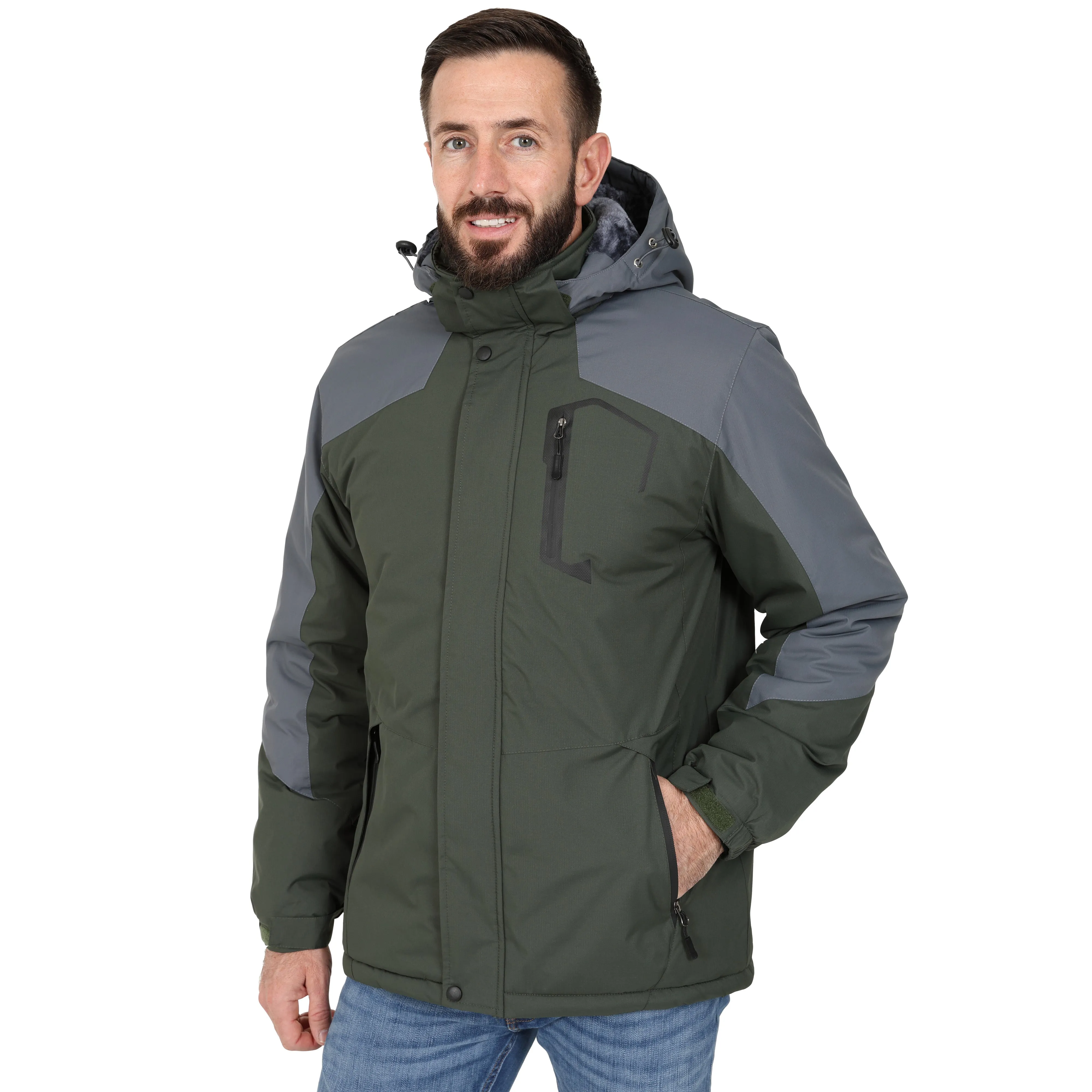 Men’s Fleece Lined Winter Coat - Black