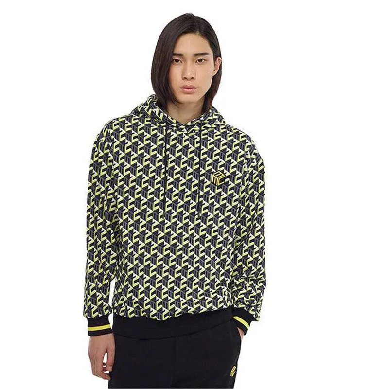 Men's Organic Cotton Cubic Monogram Print Hoodie