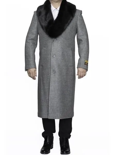 Mens Overcoat Mens Light Grey Dress Coat now on Sales