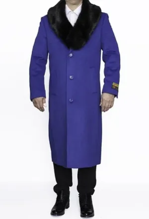 Mens Overcoat Royal Blue Dress Coat on Sale