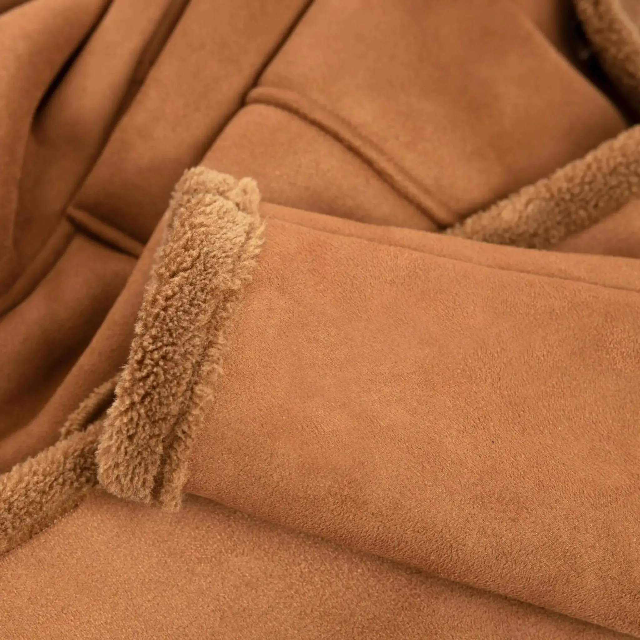Men's Sherpa Lined Winter Coat Caramel Brown