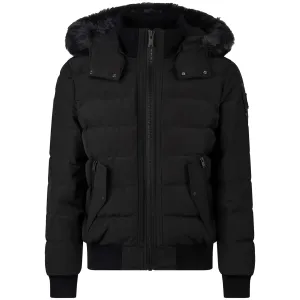 MOOSE KNUCKLES ONYX SCOTCHTOWN SHEARLING BOMBER JACKET