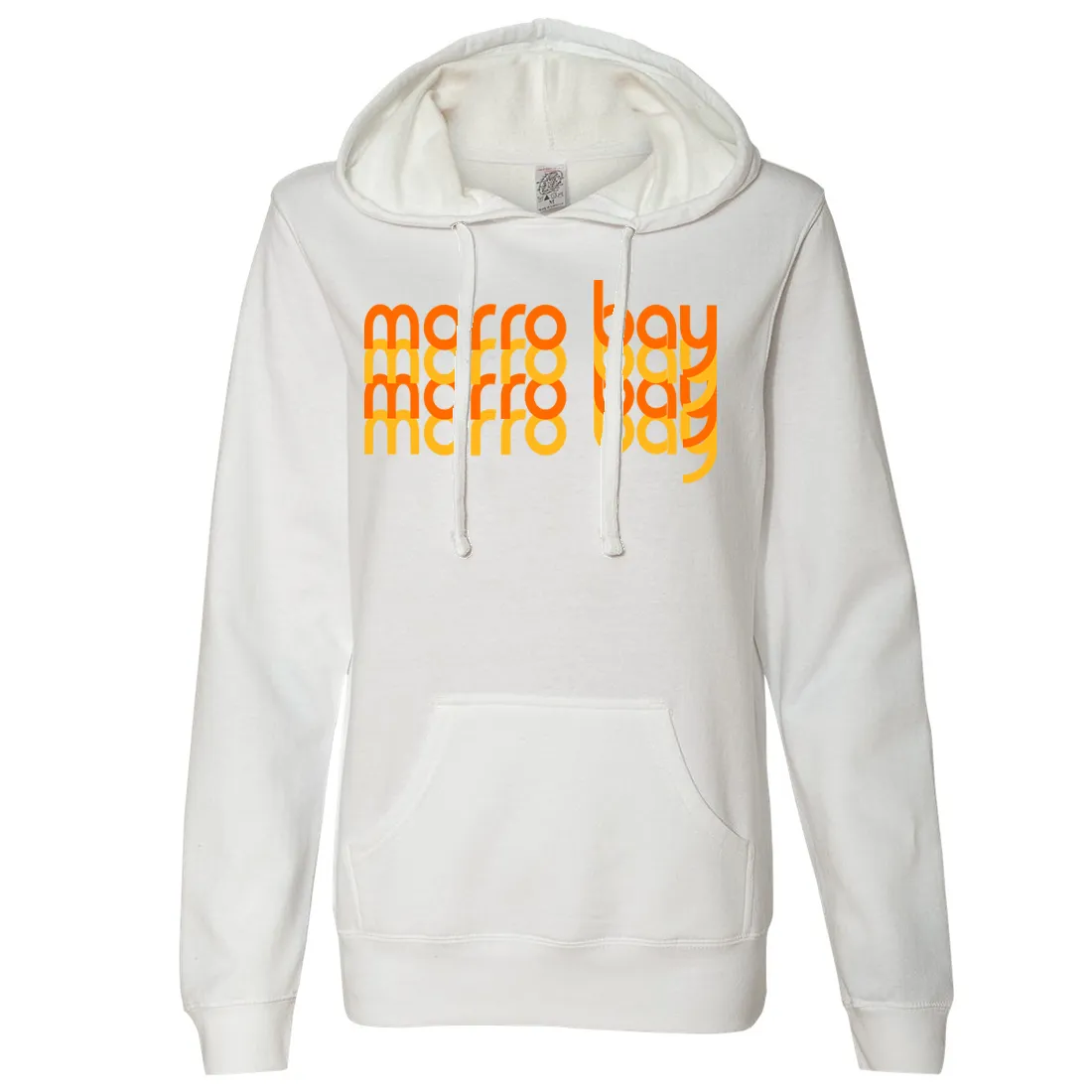 Morro Bay Sunset Stack Ladies Lightweight Fitted Hoodie